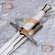 Handmade Witcher Silver Sword Witcher 3 Sliver Sword Fantacy Swords Movie Replica Stainess Steel Scabbard Cosplay Kingdom