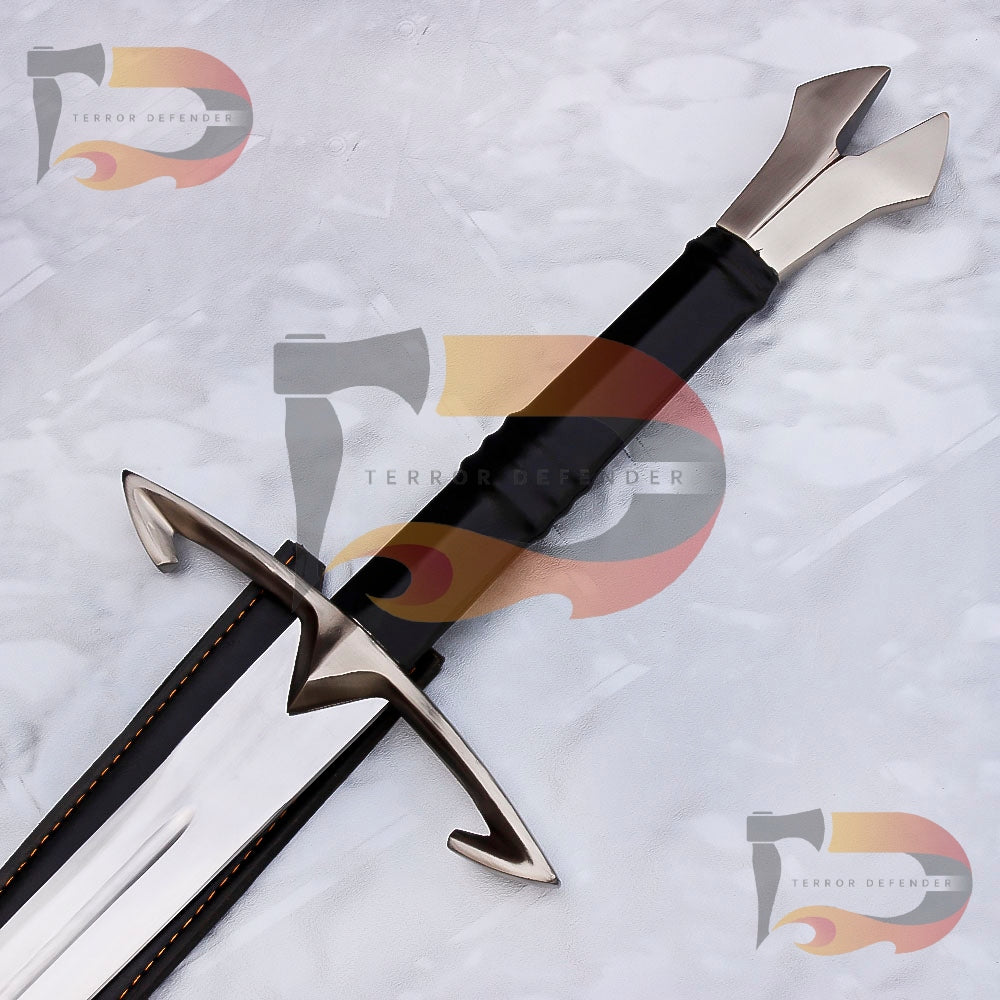 Handmade Black Gothic Sword Medieval Sword Comes with Leather Sheath