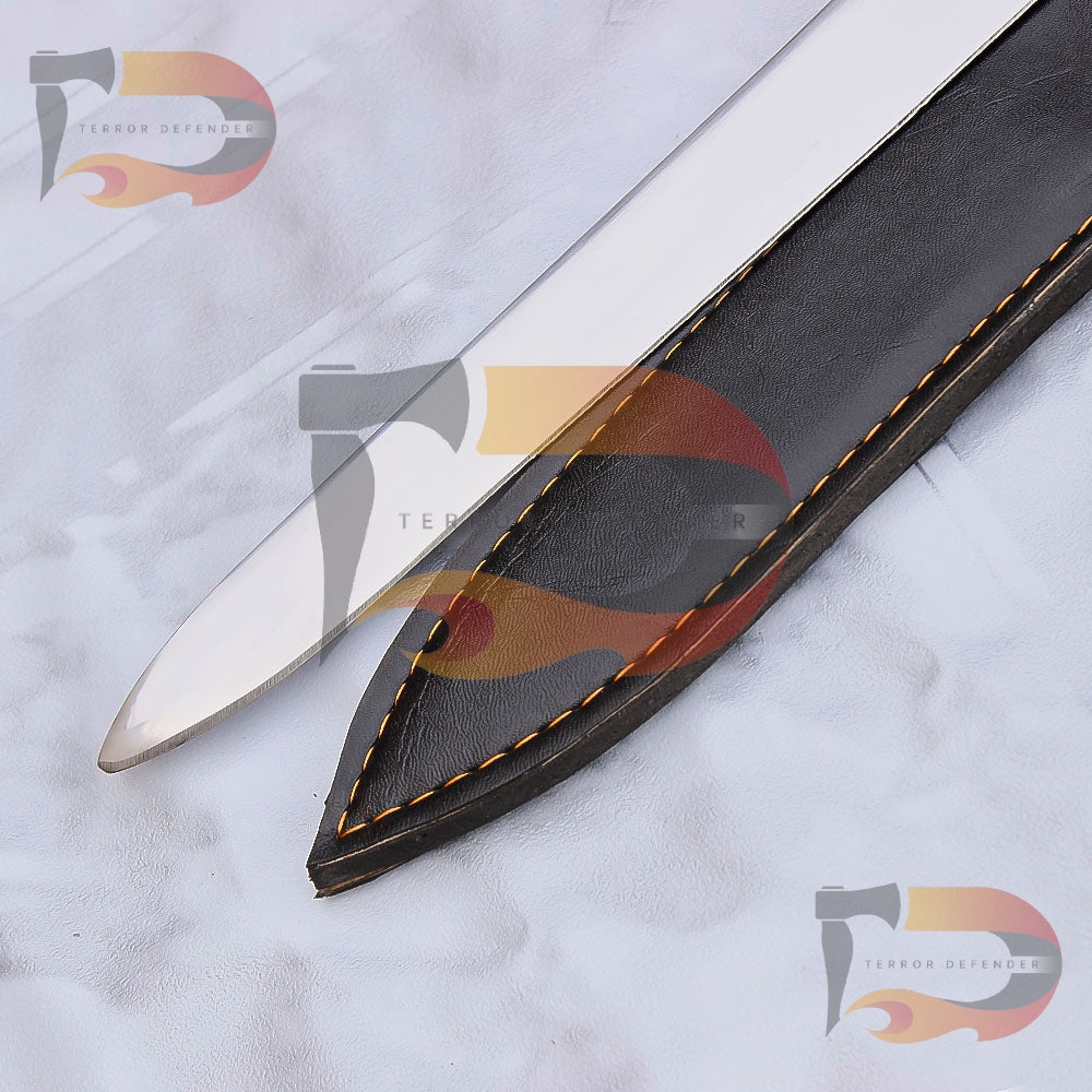 Handmade Black Gothic Sword Medieval Sword Comes with Leather Sheath