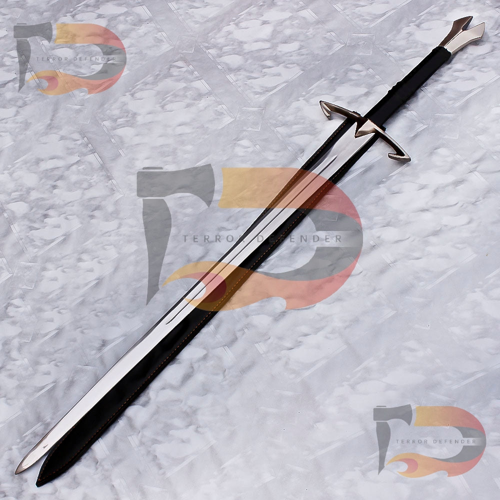 Handmade Black Gothic Sword Medieval Sword Comes with Leather Sheath