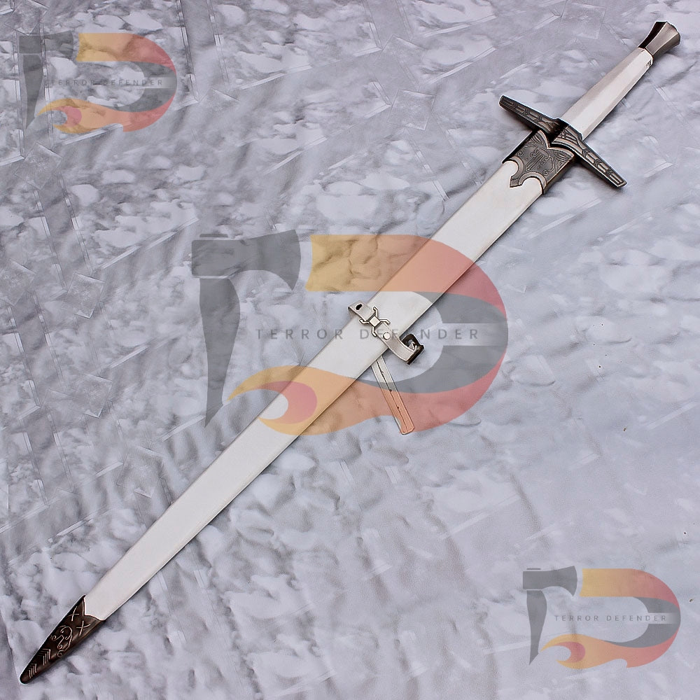 Handmade Witcher Silver Sword Witcher 3 Sliver Sword Fantacy Swords Movie Replica Stainess Steel Scabbard Cosplay Kingdom