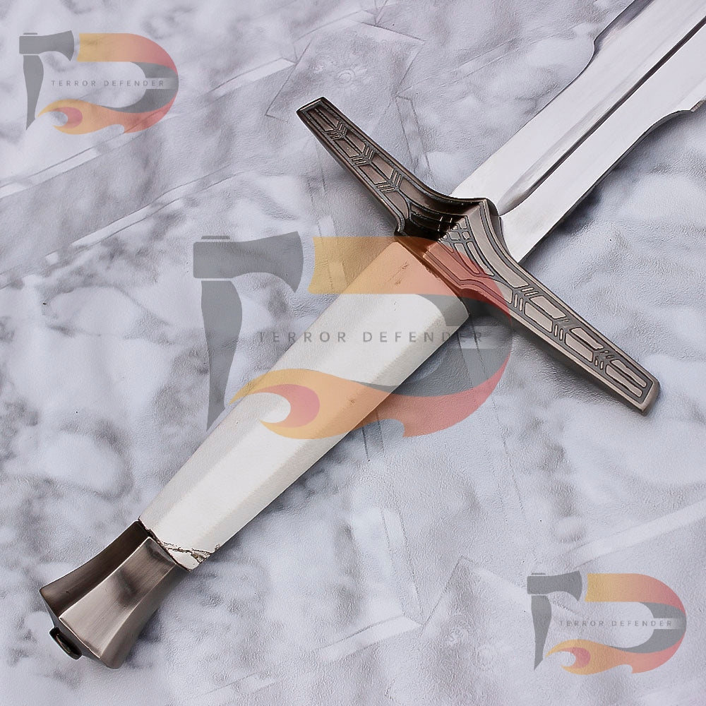 Handmade Witcher Silver Sword Witcher 3 Sliver Sword Fantacy Swords Movie Replica Stainess Steel Scabbard Cosplay Kingdom