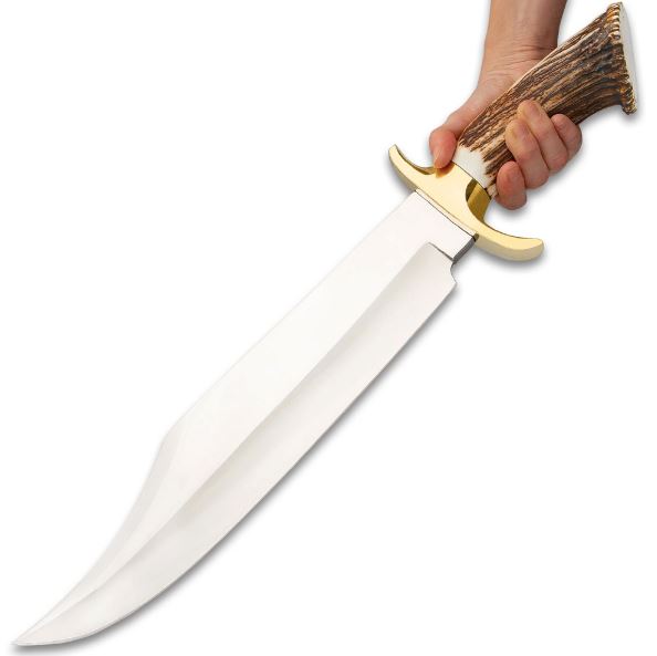 Timber Wolf King Stag Crown Knife - SS Blade, Genuine Horn Handle Hunting knives Terror Defender 