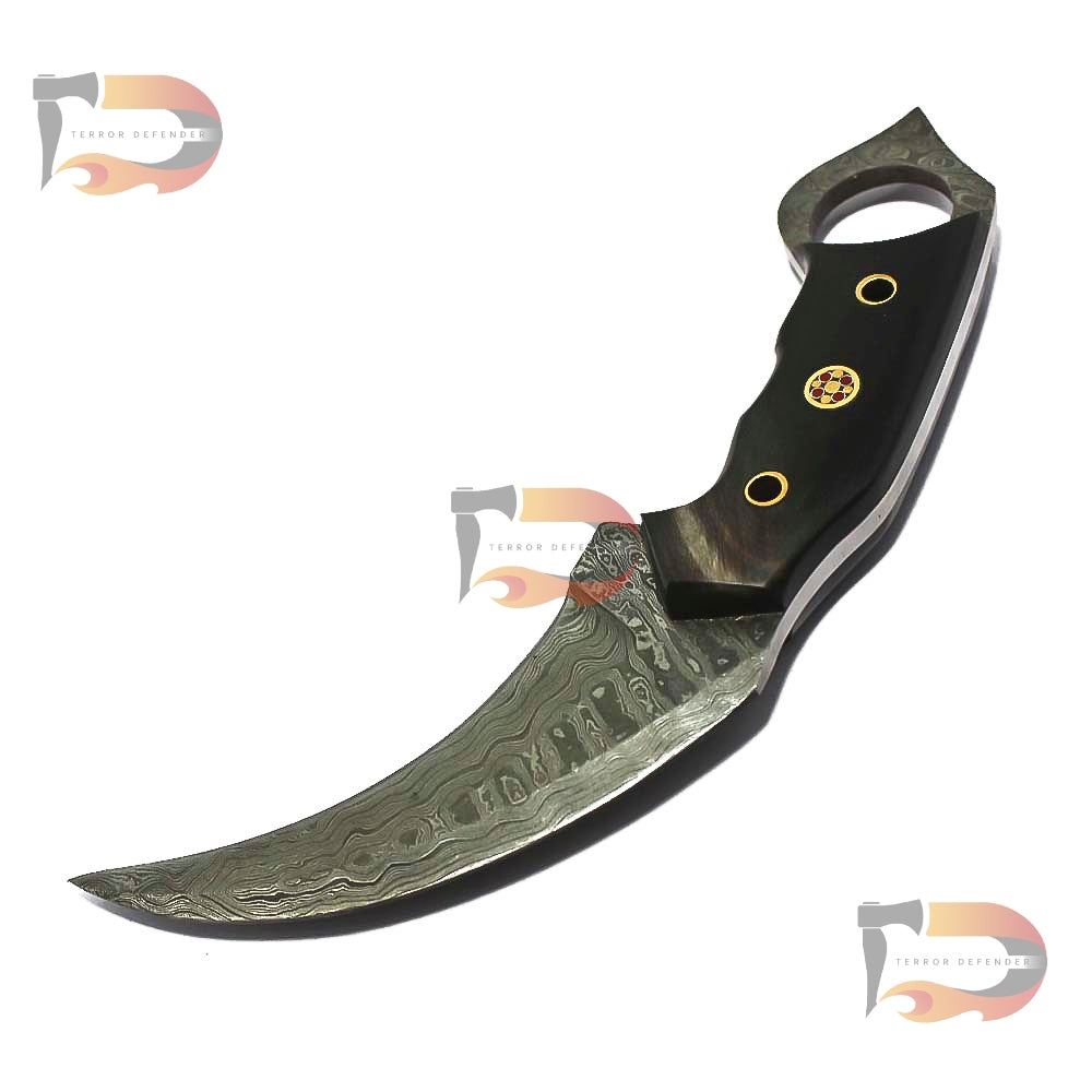 Custom 9″inches Handmade Damascus Steel Tactical Lethal Karambit Knife | Camping knife | Hunting knife | Best Gift For Him