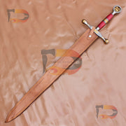 Handmade Dragon Slayer Sword | Saint George Damascus Sword | Medieval Replica Sword Movie Replica Sword With Leather Sheath