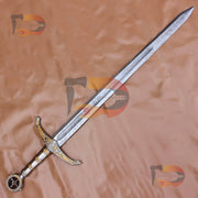 Handmade Damascus Steel Medieval Sword With Pure Leather Sheath | Cosplay Replica Sword | Movie Replica Sword | Robin Hood Locksley Sword