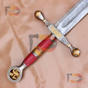 Handmade Dragon Slayer Sword | Saint George Damascus Sword | Medieval Replica Sword Movie Replica Sword With Leather Sheath