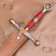 Handmade Dragon Slayer Sword | Saint George Damascus Sword | Medieval Replica Sword Movie Replica Sword With Leather Sheath