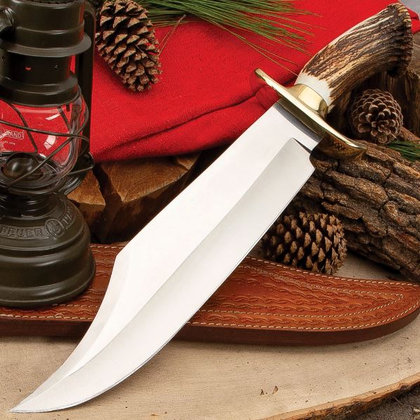 Timber Wolf King Stag Crown Knife - SS Blade, Genuine Horn Handle Hunting knives Terror Defender 