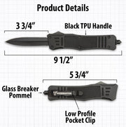 Mamba OTF Knife - Stainless Blade, TPU Handle, Slide Trigger Folding knives Terror Defender 