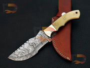 Custom Handmade Hunting Tracker Knife Damascus steel, Hunting Knife, EDC knives, ,best gifts , tracker for Hunters With Leather Sheath