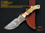 Custom Handmade Hunting Tracker Knife Damascus steel, Hunting Knife, EDC knives, ,best gifts , tracker for Hunters With Leather Sheath