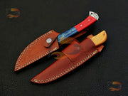 Lot of 2 Custom Handmade Skinner knife , EDC skinner , hunting skinner , skinner knife , Xmas gifts with Pure Leather Sheath