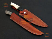 Pair of Chef Knives Custom Handmade ,Kitchen Knives , Professional Cutting Knives ,  Chef Knives With Leather Sheath