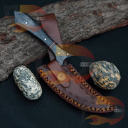 Custom Handmade High Damascus Steel Hunting Knife, Full Tang With Leather Sheath Best Gift for Him Best Hunting knife Damascus Steel knife Knives Terror Defender 