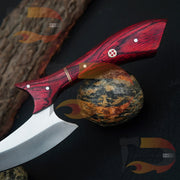 Hand Forged High-Quality Stainless steel Collectible Alloy Rosewood Handle knife Comes with pure Leather Sheath ,Best Gift for him Best gift Knives Terror Defender 