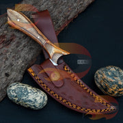 Hand Forged High-Quality Stainless steel Collectible Alloy Rosewood Handle knife Comes with pure Leather Sheath ,Best Gift for him Best gift Knives Terror Defender 