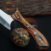 Hand Forged High-Quality Stainless steel Collectible Alloy Rosewood Handle knife Comes with pure Leather Sheath ,Best Gift for him Best gift Knives Terror Defender 