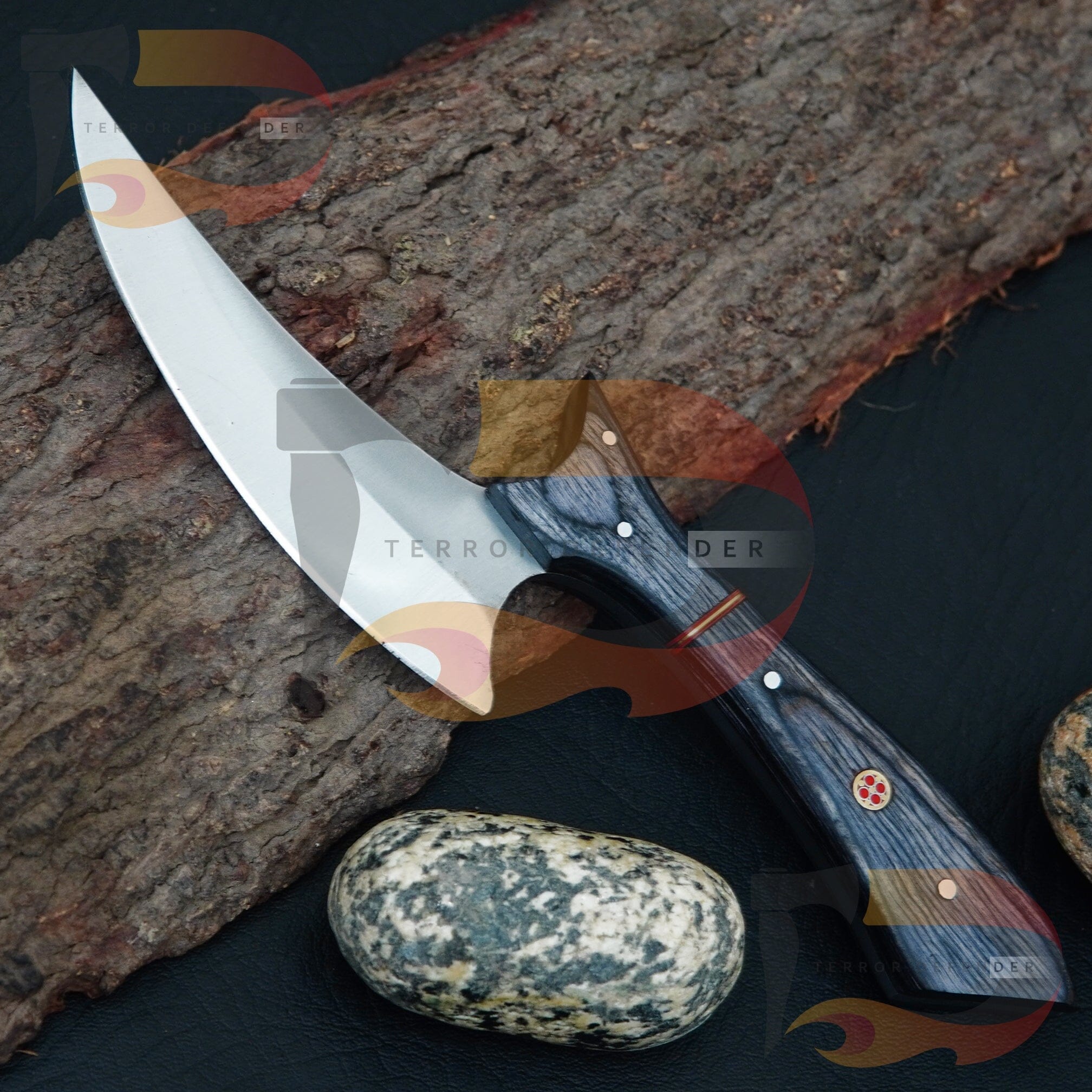 Custom Handmade Stainless steel Hunting Bowie Knife Rosewood Handle Come with Leather Sheath Best Hunting knife Best Gift For Boyfriend Knives Terror Defender 