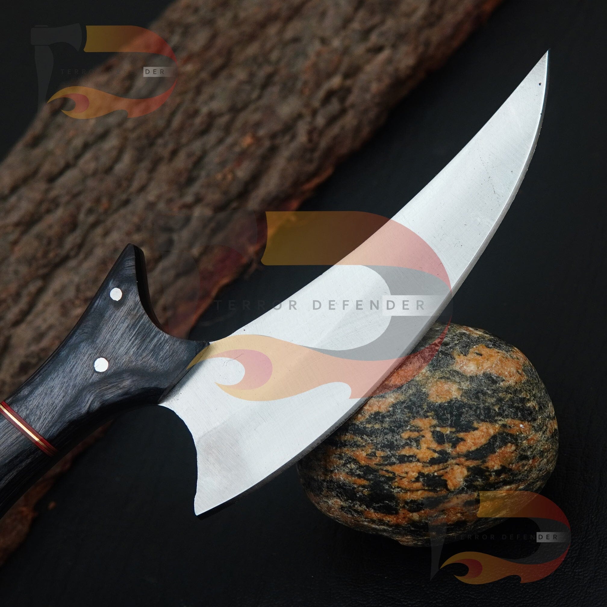 Custom Handmade Stainless steel Hunting Bowie Knife Rosewood Handle Come with Leather Sheath Best Hunting knife Best Gift For Boyfriend Knives Terror Defender 