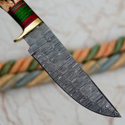 Hand Forged Damascus Hunting Bowie Knife Stage/Antler Handle Hunting Terror Defender 