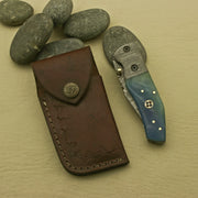 Handcrafted Foldable Pocket Knife with Custom Damascus Blade and Intricate Handle Design - An Exceptional and Personalized Present for Men, Made in the USA. Knives Terror Defender 