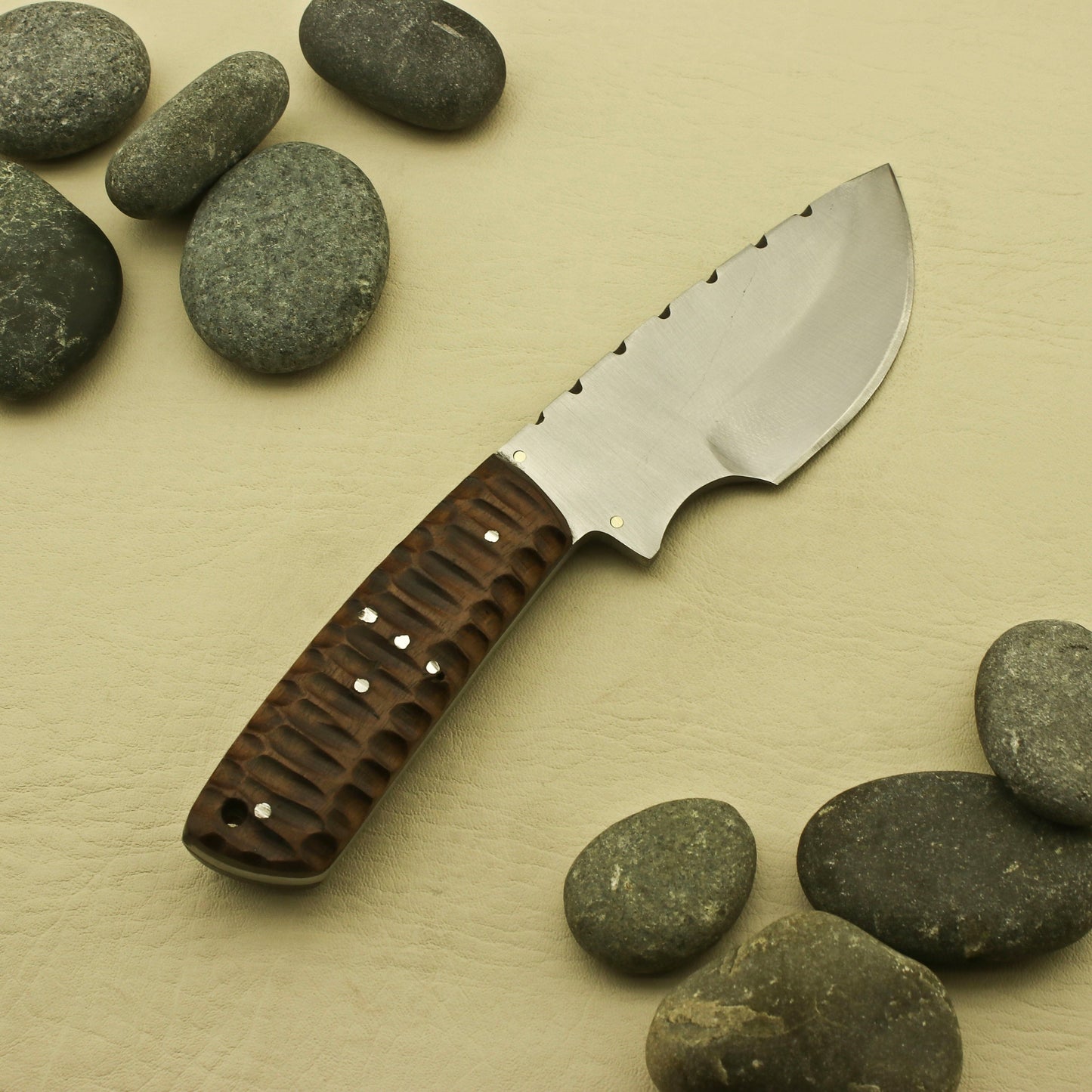 Unique Custom Handmade Stainless Steel Knife Personalized Handcrafted Hunting Skinning Knife, Rose Wood Handle with Leather Sheath knife Terror Defender 