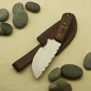 Unique Custom Handmade Stainless Steel Knife Personalized Handcrafted Hunting Skinning Knife, Rose Wood Handle with Leather Sheath knife Terror Defender 