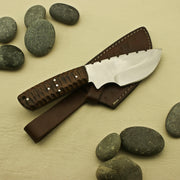 Unique Custom Handmade Stainless Steel Knife Personalized Handcrafted Hunting Skinning Knife, Rose Wood Handle with Leather Sheath knife Terror Defender 