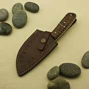 Unique Custom Handmade Stainless Steel Knife Personalized Handcrafted Hunting Skinning Knife, Rose Wood Handle with Leather Sheath knife Terror Defender 