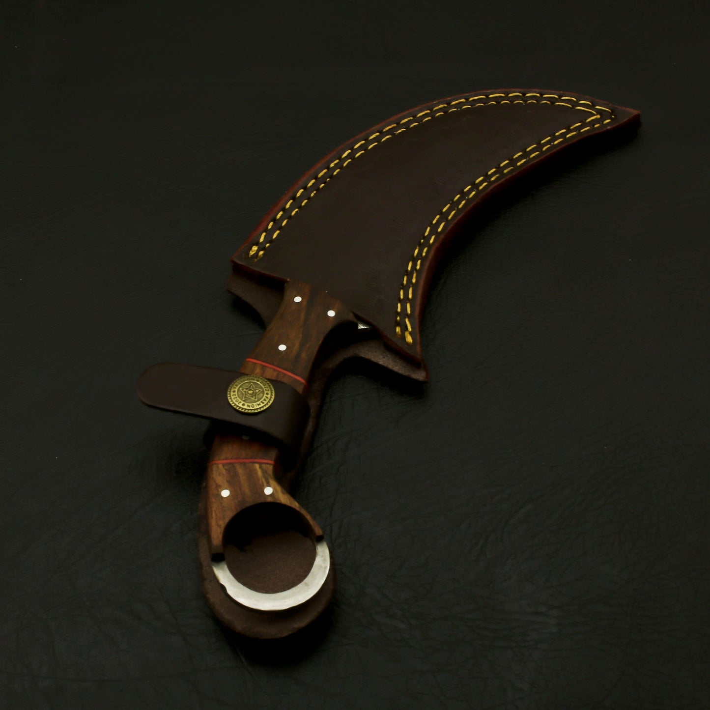 Combo of 2: Handmade Damascus Karambit Knife Handle Made Of Wood Knives Terror Defender 