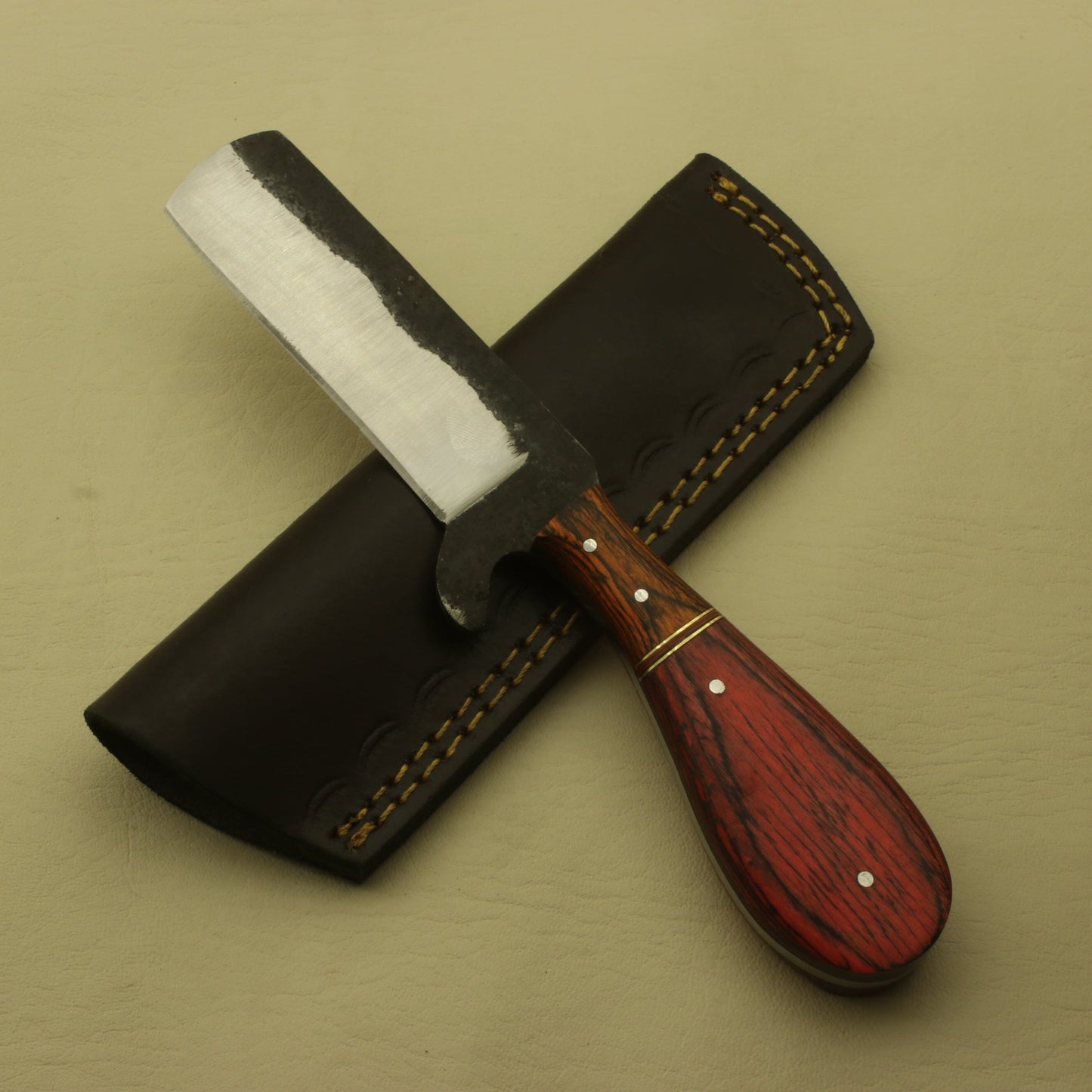 Best Custom Handmade Carbon Steel Hunting Skinning Knife With Pure Leather Sheath Knives Terror Defender 