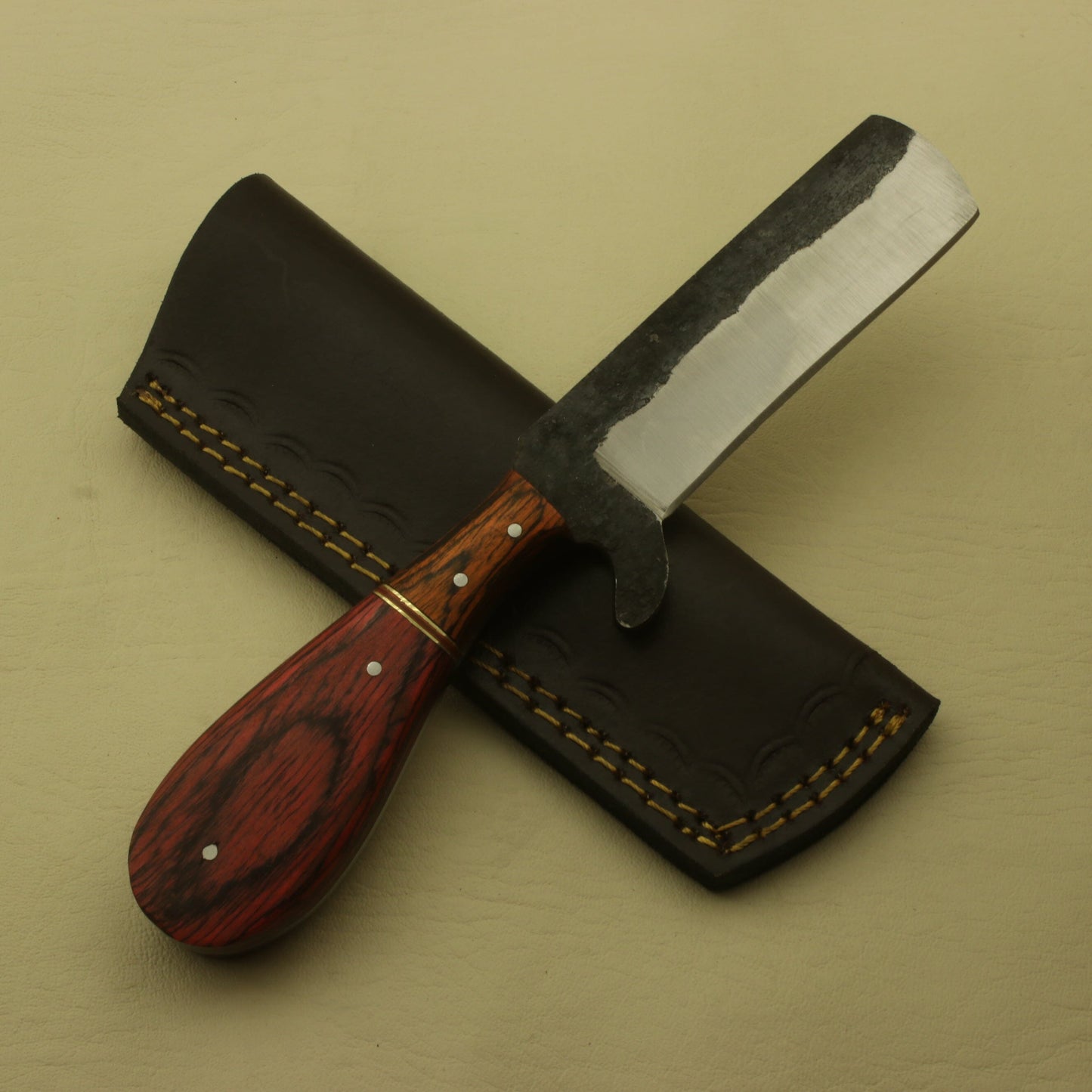 Best Custom Handmade Carbon Steel Hunting Skinning Knife With Pure Leather Sheath Knives Terror Defender 