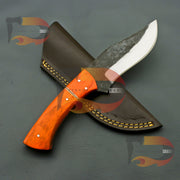 Handcrafted High Carbon Steel Hunting Skinner Knife with Full Tang and Luxurious Rosewood Handle, Complete with Custom Sheath Hunting Terror Defender 