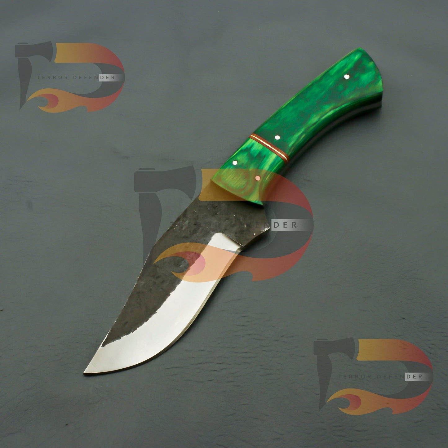 One-of-a-Kind Hand Forged Knife with Carbon Steel Blade and Custom Sheath Hunting Terror Defender 