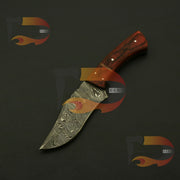 Personalized Damascus Steel Hunting knife,Camping Knife Handle Color and Gard shape will attractive , Plus Custom Leather Sheath | EDC Knives Terror Defender 