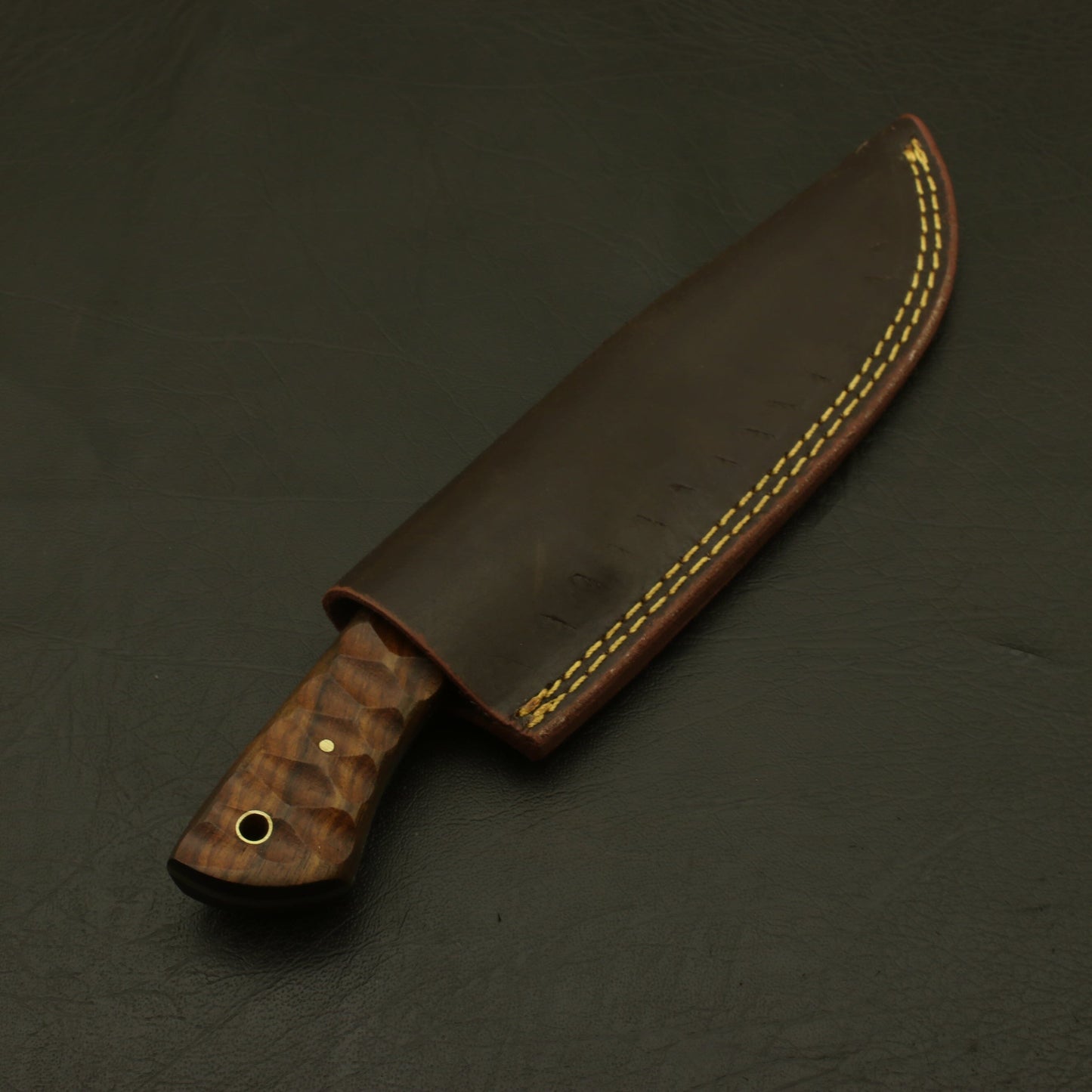 Full Tang Hand-Forged High Carbon Steel Hunting Skinner Knife: Ideal Camping Companion with Pure Leather Sheath - A Perfect Gift for Father knife Terror Defender 