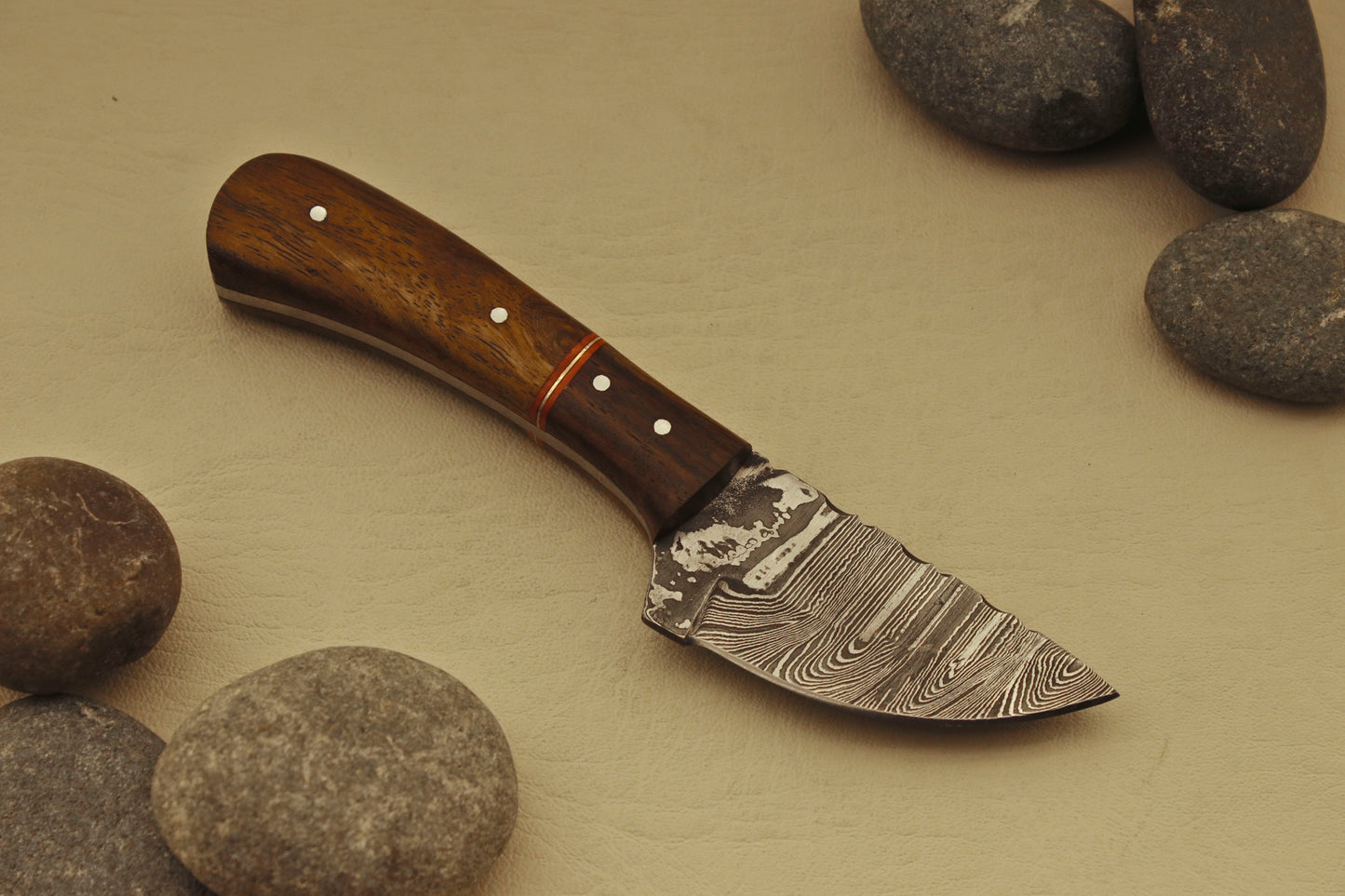 Custom 6''in Handmade Damascus Steel Hunting/Skinning Knife/Pakka Rose Wood Best Gift For Him Best Hunting Knife | Sheath EDC Hunting knives Terror Defender 