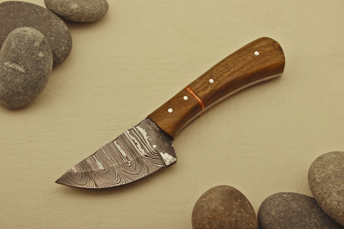 Custom 6''in Handmade Damascus Steel Hunting/Skinning Knife/Pakka Rose Wood Best Gift For Him Best Hunting Knife | Sheath EDC Hunting knives Terror Defender 