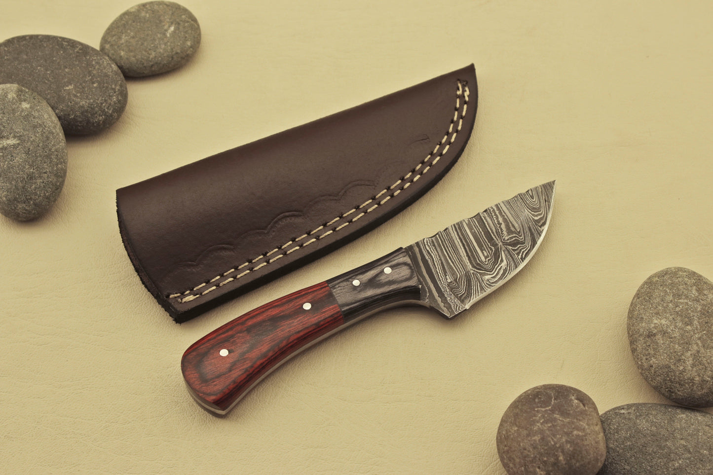 Custom Handmade Damascus Steel Hunting Camping Skinner Knife - Wood Handle Anniversary Gift Gift For Him Hunting knives Terror Defender 