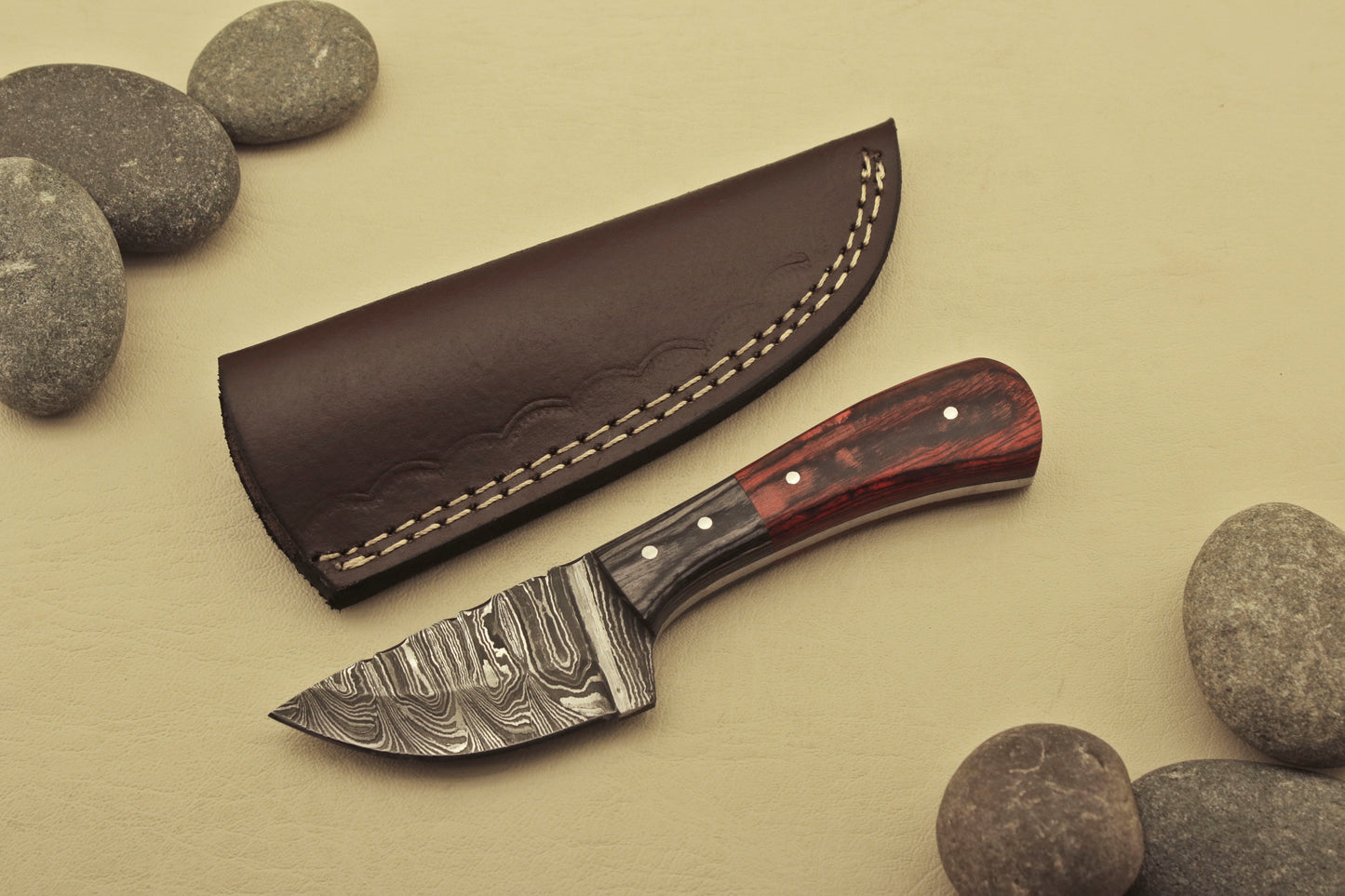 Custom Handmade Damascus Steel Hunting Camping Skinner Knife - Wood Handle Anniversary Gift Gift For Him Hunting knives Terror Defender 