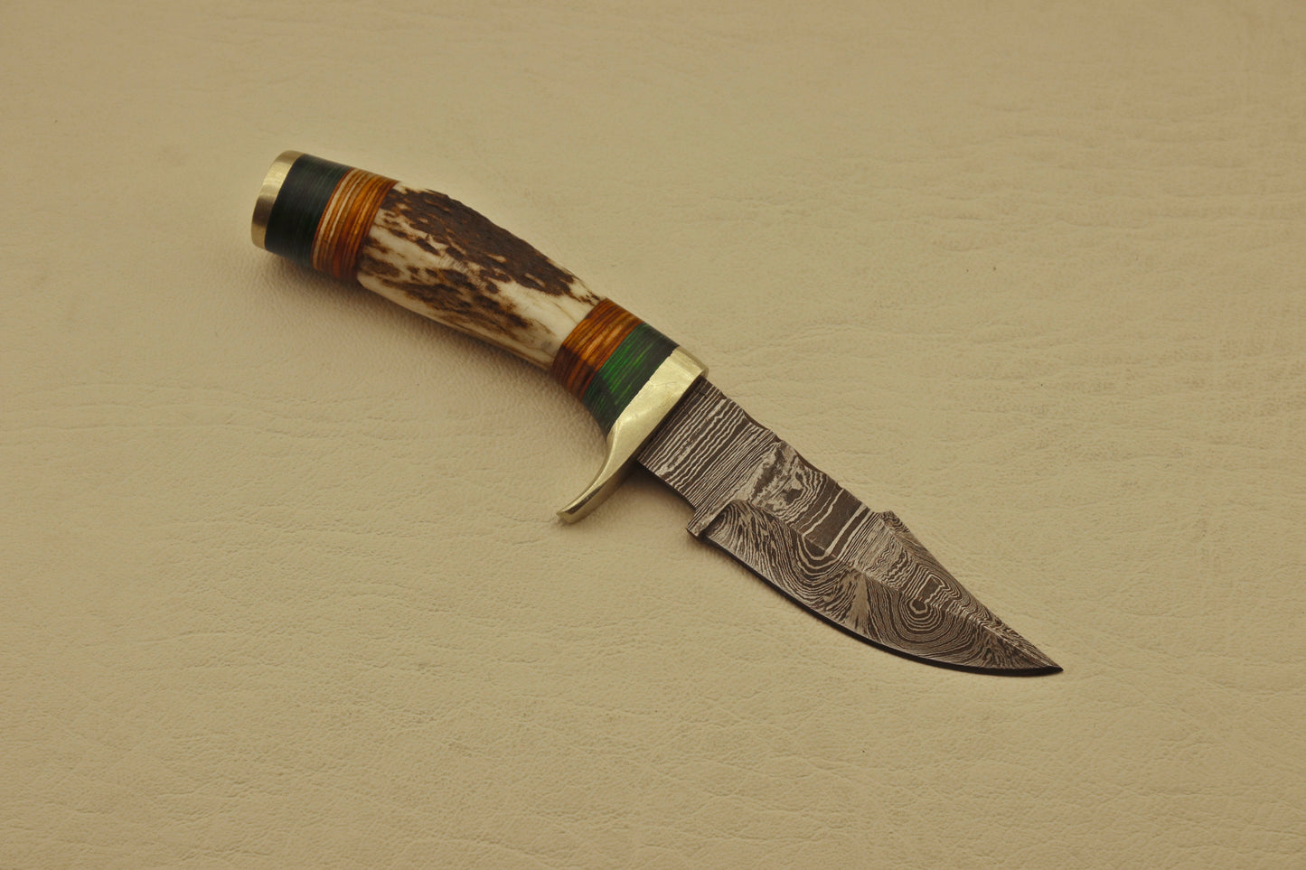 Custom Handmade Damascus Steel Hunting Stag Horn | Bolster Handle Knife & Sheath Best Gift For Him Best Camping Choice Hunting knives Terror Defender 