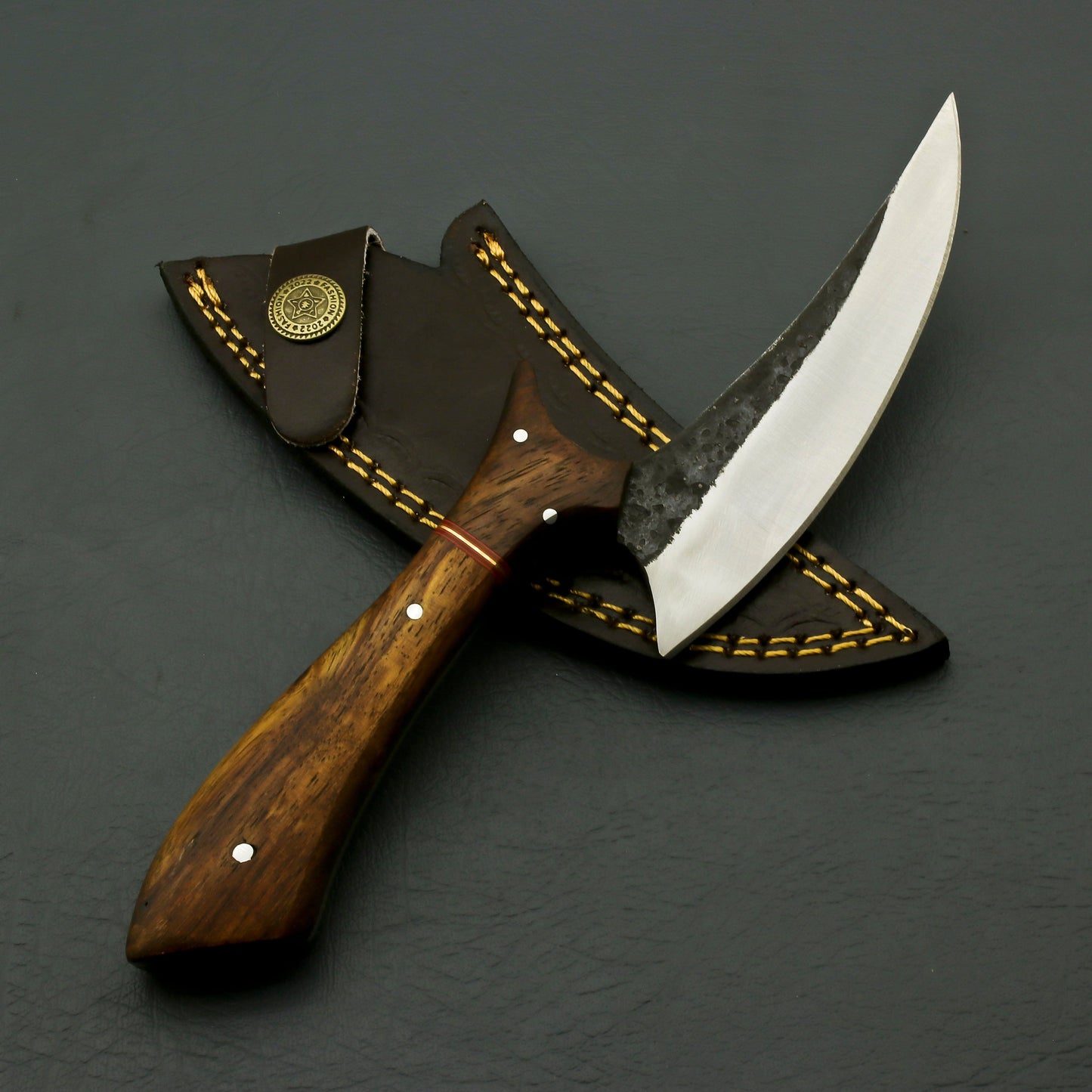 Custom Hand Forged Carbon steel Hunting Skinner Knife with Leather Sheath Hunting knives Terror Defender 