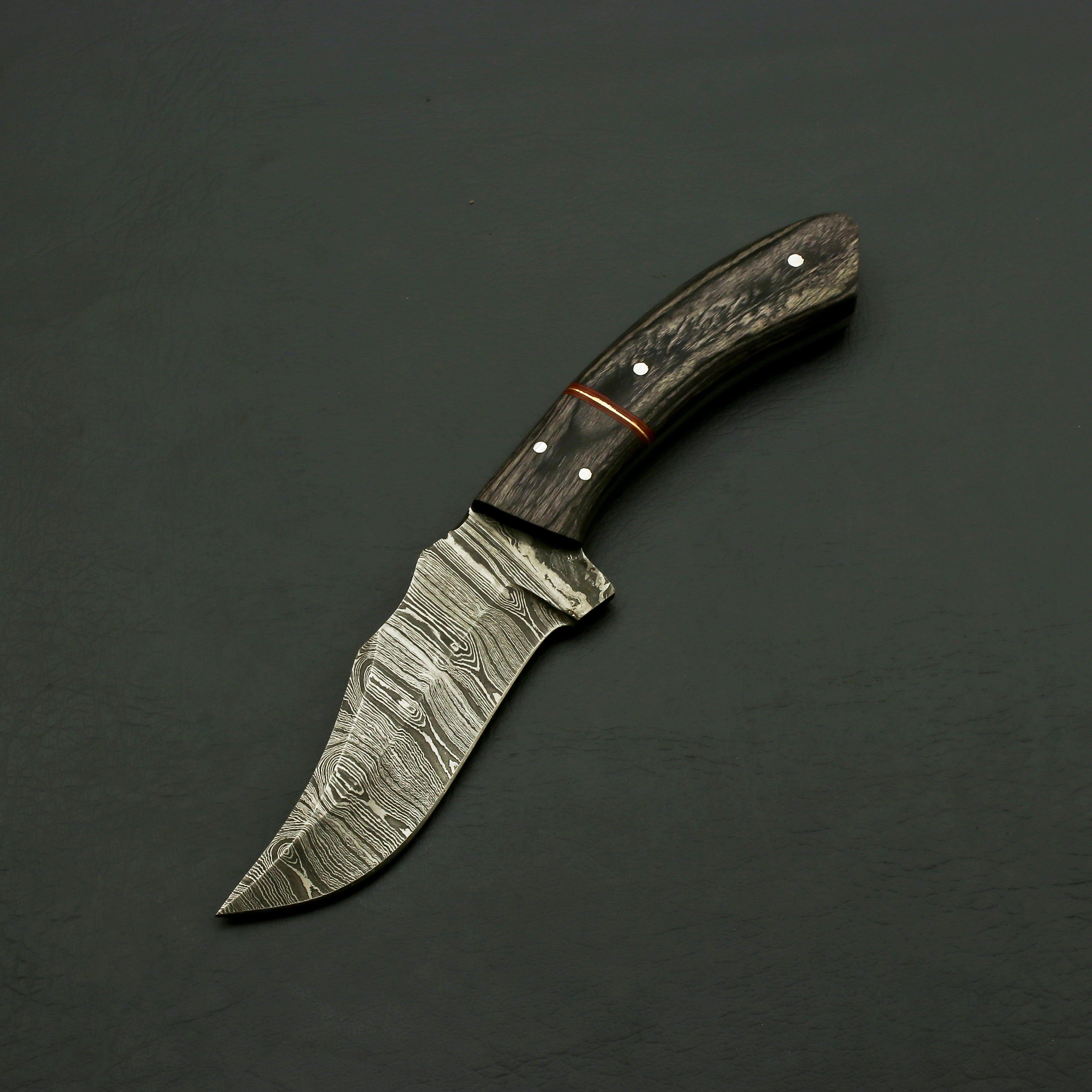 Custom Hand Forged Damascus Steel Fixed Blade Knife with Sheath Hunting Terror Defender 