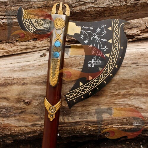 Superb Custom Handmade Kratos Leviathan Axe Life-Sized Version God of War Inspired Axes Terror Defender 