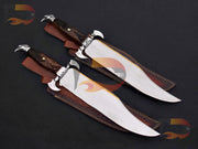 Pair of  2 Custom Handmade Bowie knives , Bowie knives , hunting Bowie, EDC Bowie ,hunting knives  with Leather Sheath