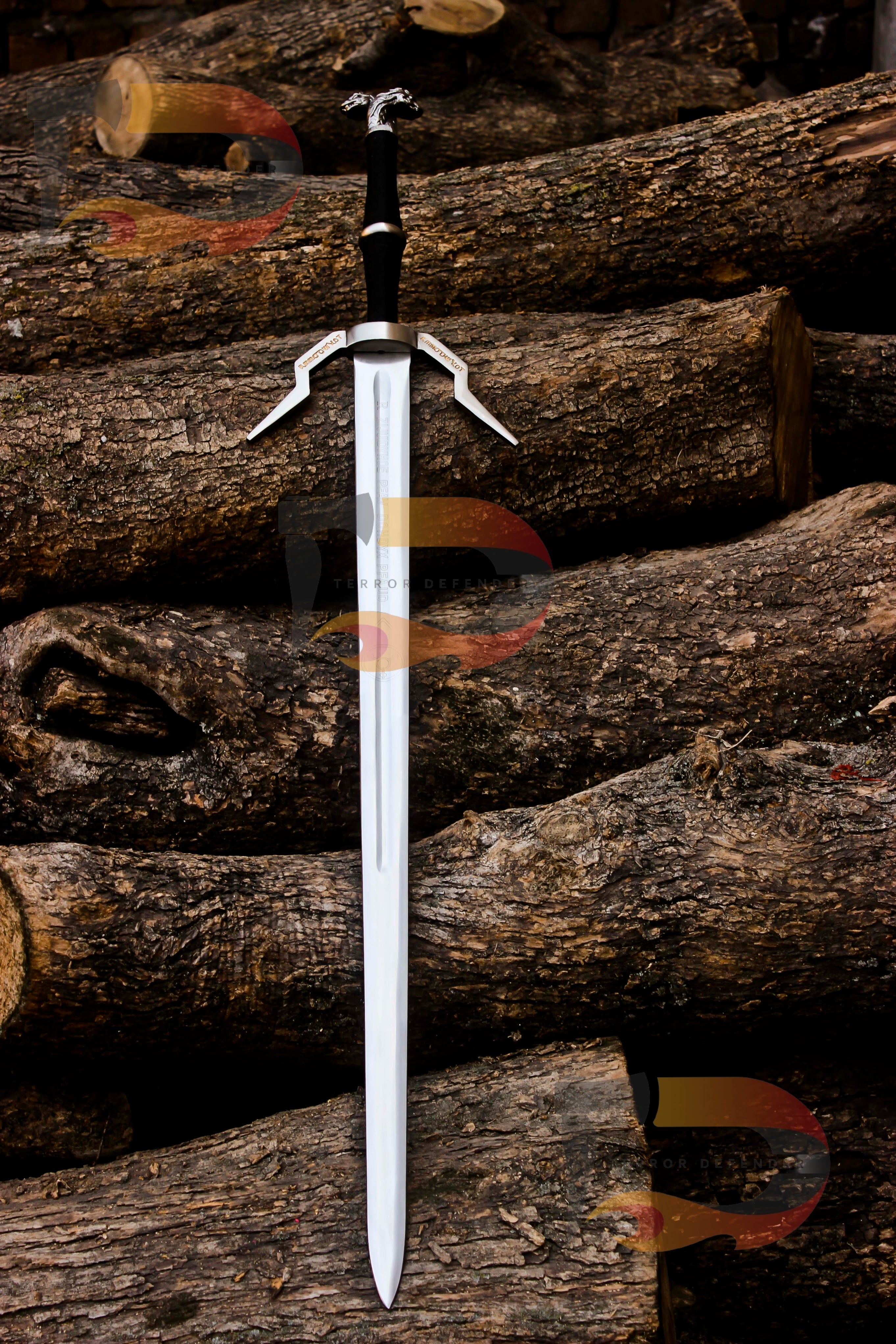 Handmade Silver Rune Sword Of Geralt Of Rivia 3 The Witcher 3 Replica Sword