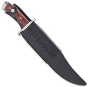 Hibben Bloodwood Magnum Bowie Knife And Sheath - 3Cr13 Stainless Steel Blade, Bloodwood Handle - Length 18 1/4” Knives Terror Defender 