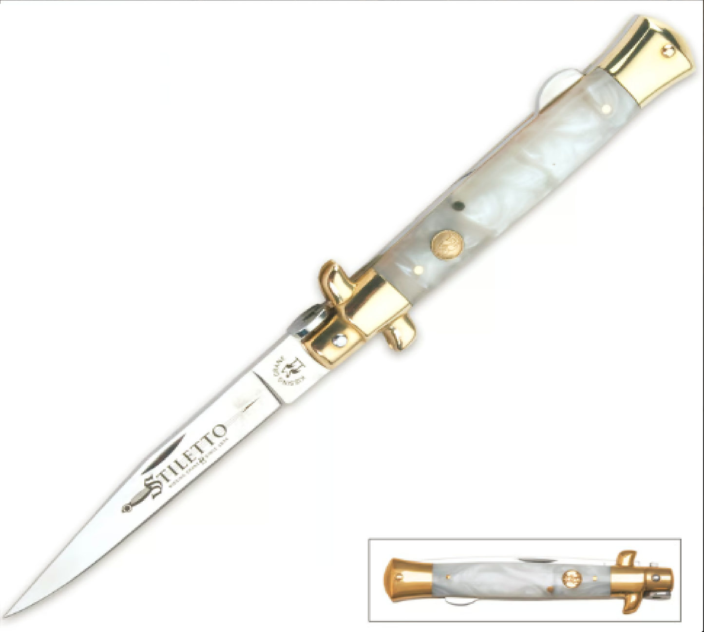 Mother Of Pearl Stiletto Pocket Knife Folding knives Terror Defender 