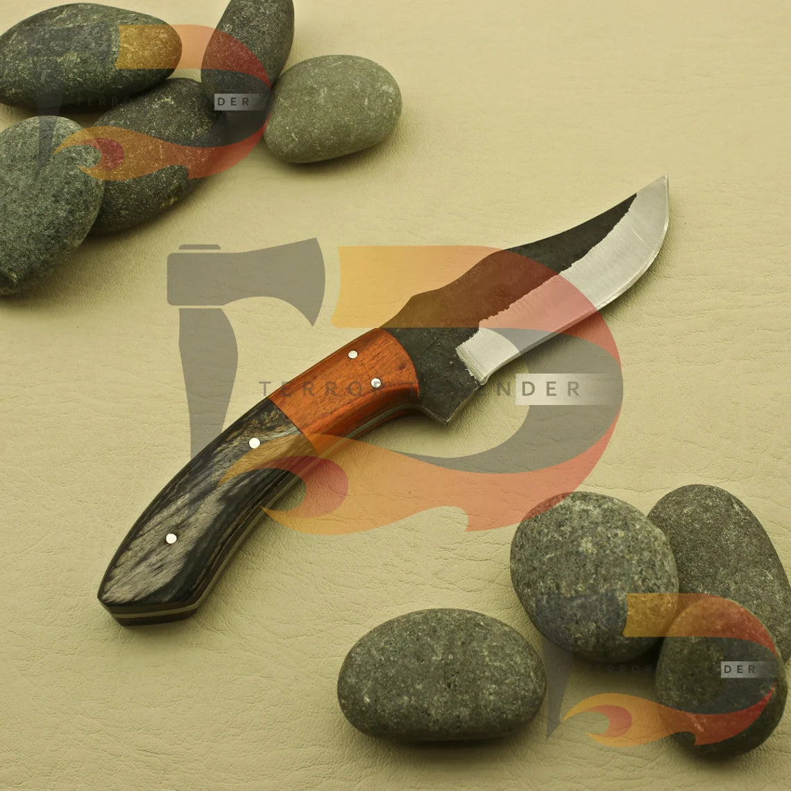 Custom Hand Made Superb Classical Carbon Steel Camping Hunting Skinner Knife Best Gift For Him , Wedding Gift , Made in USA Knives Terror Defender 